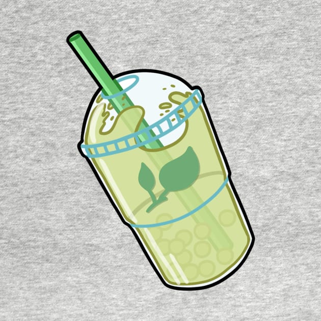 Cute sticker of green bubble tea. by Yurapura